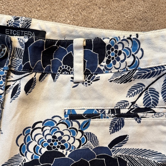 Etcetera Navy and Cream Floral Trousers - Picture 4 of 7